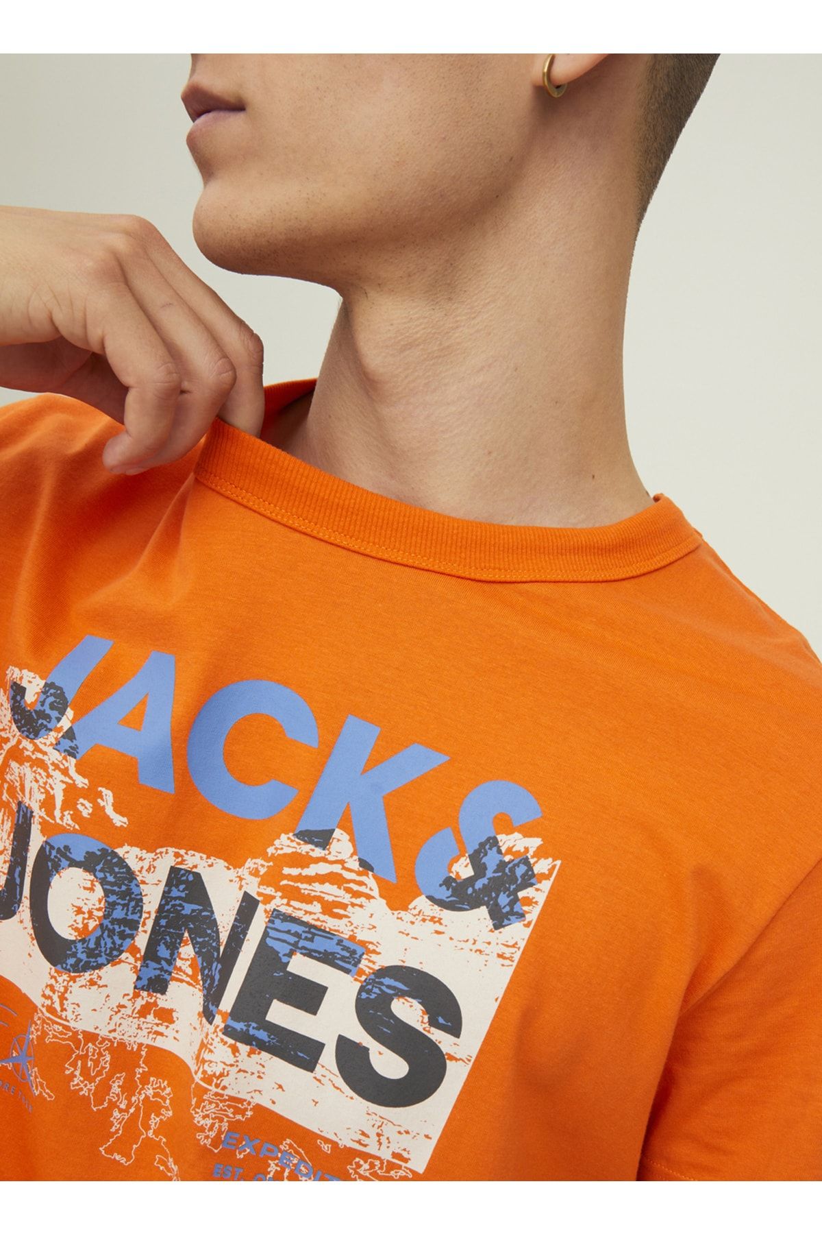 O Yaka Baskılı Turuncu Erkek T-shirt 12210420_jcotrek Logo Tee