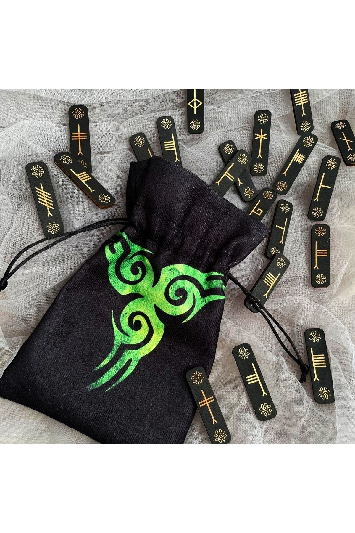 Planet Butik-Regin Ogham's Fortune Rune Set, Pouch Divination Set 4