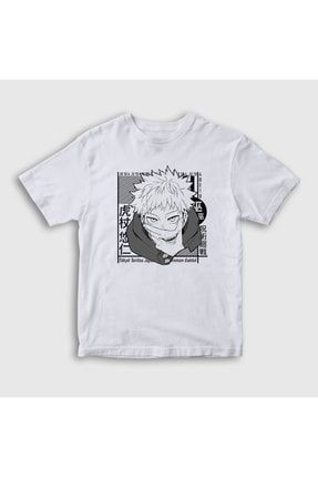 Unisex Çocuk Beyaz Yuji Itadori Anime Jujutsu Kaisen T-shirt 316489tt