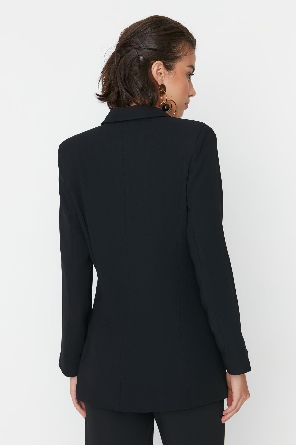 Trendyol Collection-Sacou negru țesut blazer TWOAW23CE00019 5