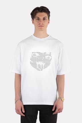 Unisex Beyaz Oversize T-shirt Ahegao Face Symbol AA1010