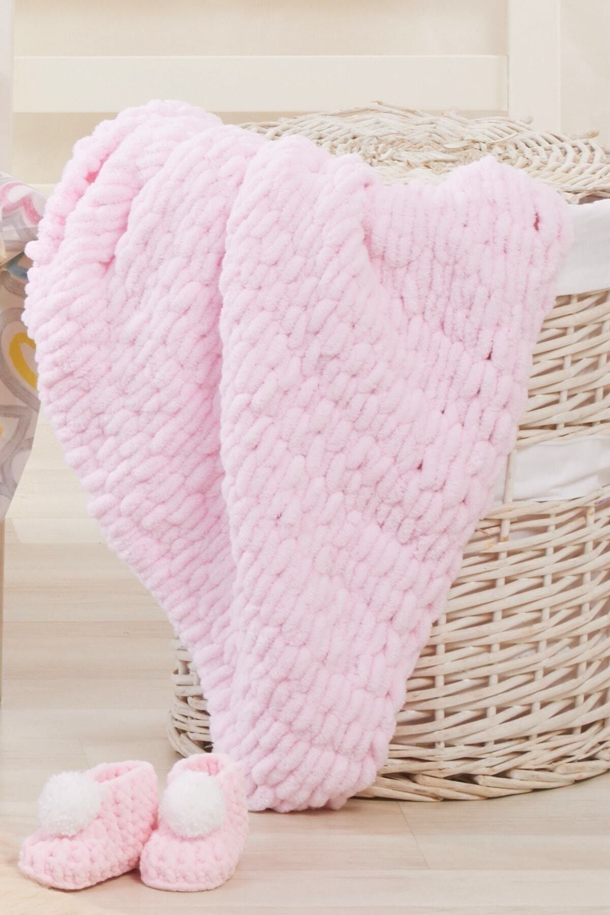 Pink fluffy online baby blanket