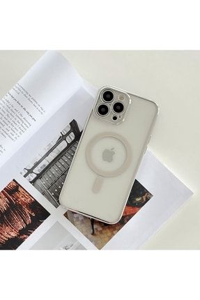Iphone 13 Pro Max Magsafe Uyumlu Parlak Lazer Telefon Kılıfı Gri mgslzr13m