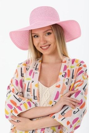 Kadın 12 Cm Orta Boy Hasır Şapka, Yazlık Plaj Şapkası HA2022-12