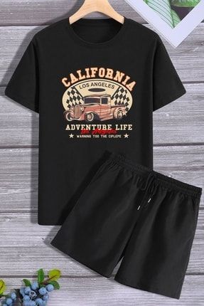 California Şort T-shirt Eşofman Takımı CALIFORNIA