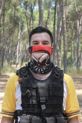 Kırmızı Bereli Kurukafa Çok Amaçlı Motosiklet Outdoor Extreme Bisiklet Için Boyunluk Bandana MS-14