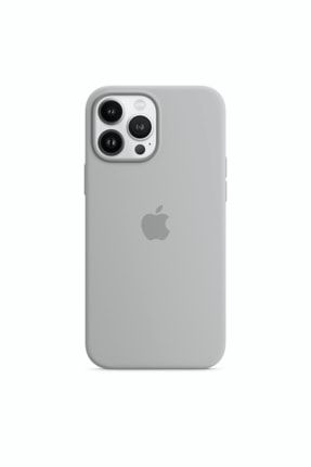 Iphone 13 Pro Max Uyumlu Logolu Kılıf Gri Lansman Kılıf Içi Kadife 13promaxlogolu