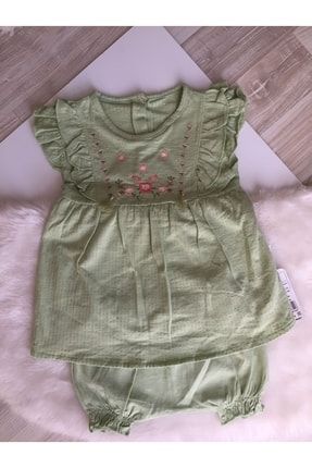 Kız Bebek Yeşil Renk Yazlık Takım LH-0113