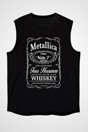 Metallica Whiskey Siyah Kolsuz Tişört T-shirt KK494
