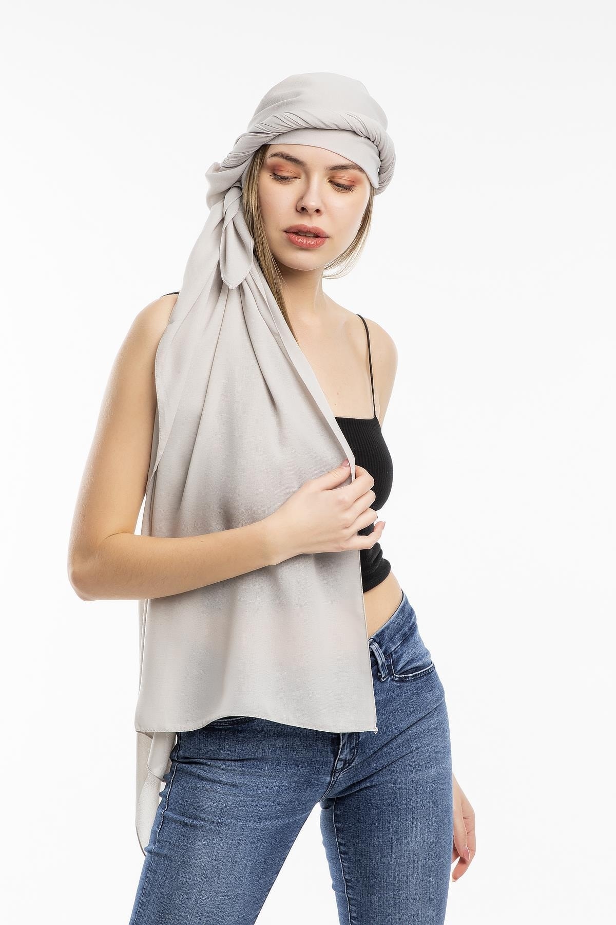 19V69 ITALIA-Plain Pattern Lome Series with Shawl Hanger and Gift Set 75x200 Cm 2