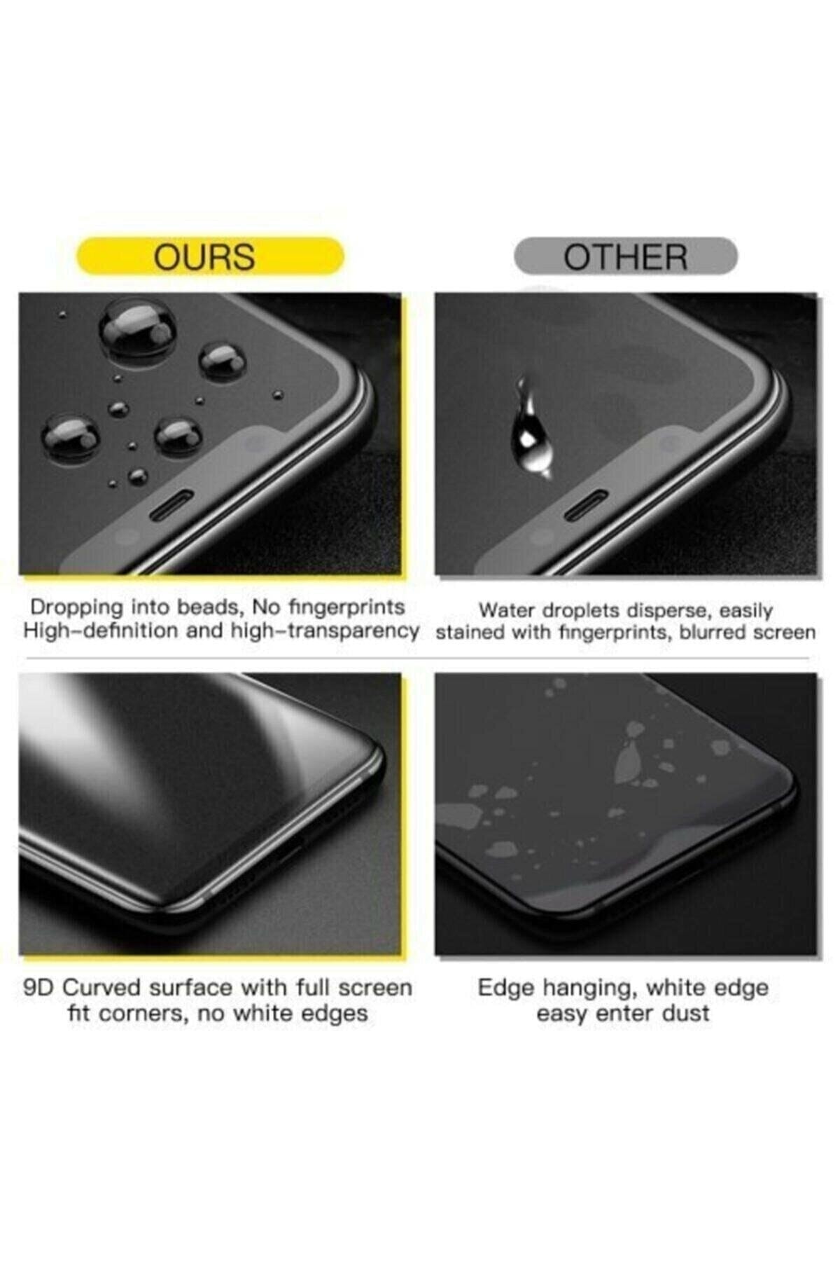Iphone 7 Plus Uyumlu Ekran Koruyucu Kırılmaz Tam Ekran Mat Seramik Esnek Cam Siyah 4