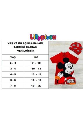 Erkek Çocuk Mickey Desenli Tam Vücut Güneş Korumalı Mayo & Bone Takımı 118880