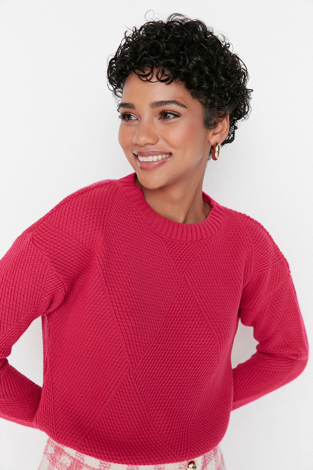 Trendyol Collection Pullover Rosa Regular Fit