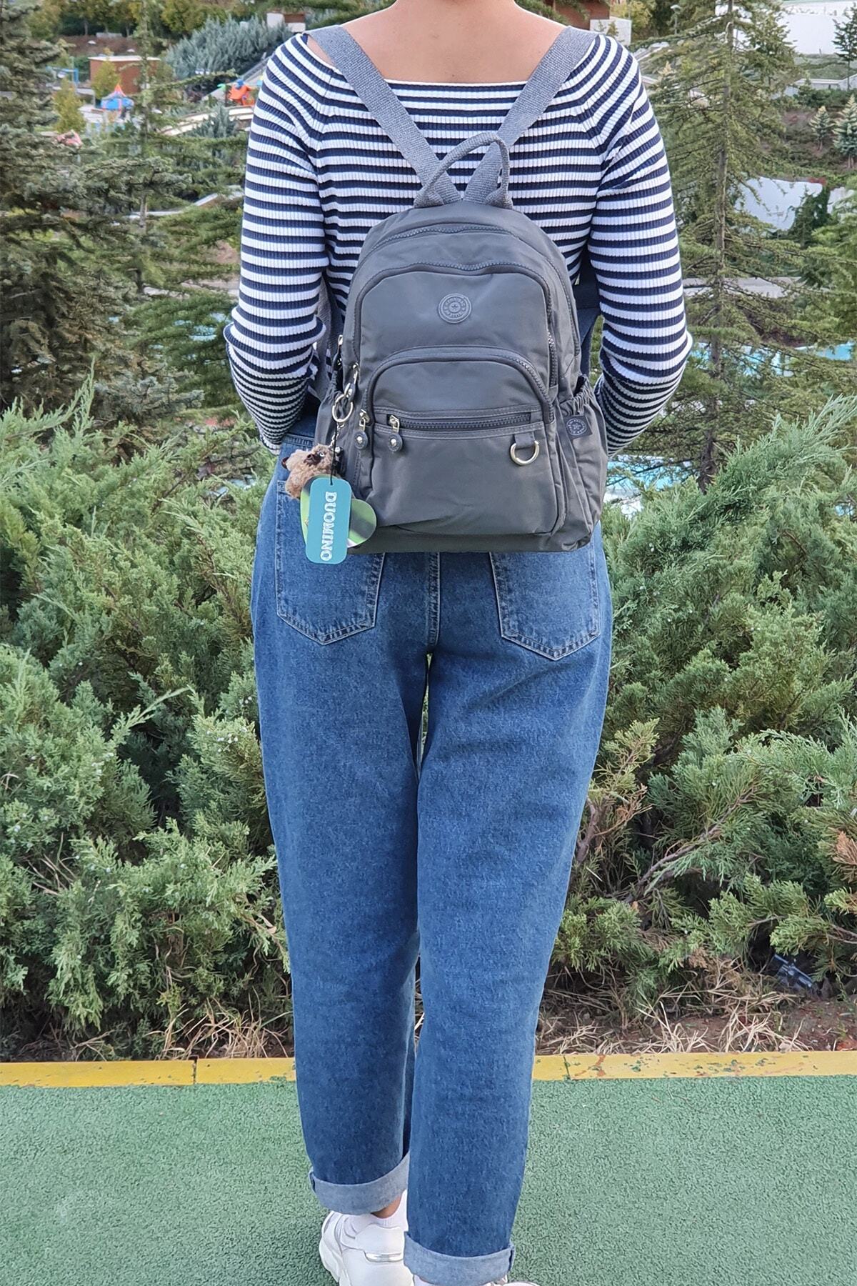 کوله پشتی زنانه خاکستری NEMO GROUP | nemobags252klinkırfcmegastoregroup اورجینال - تصویر 3