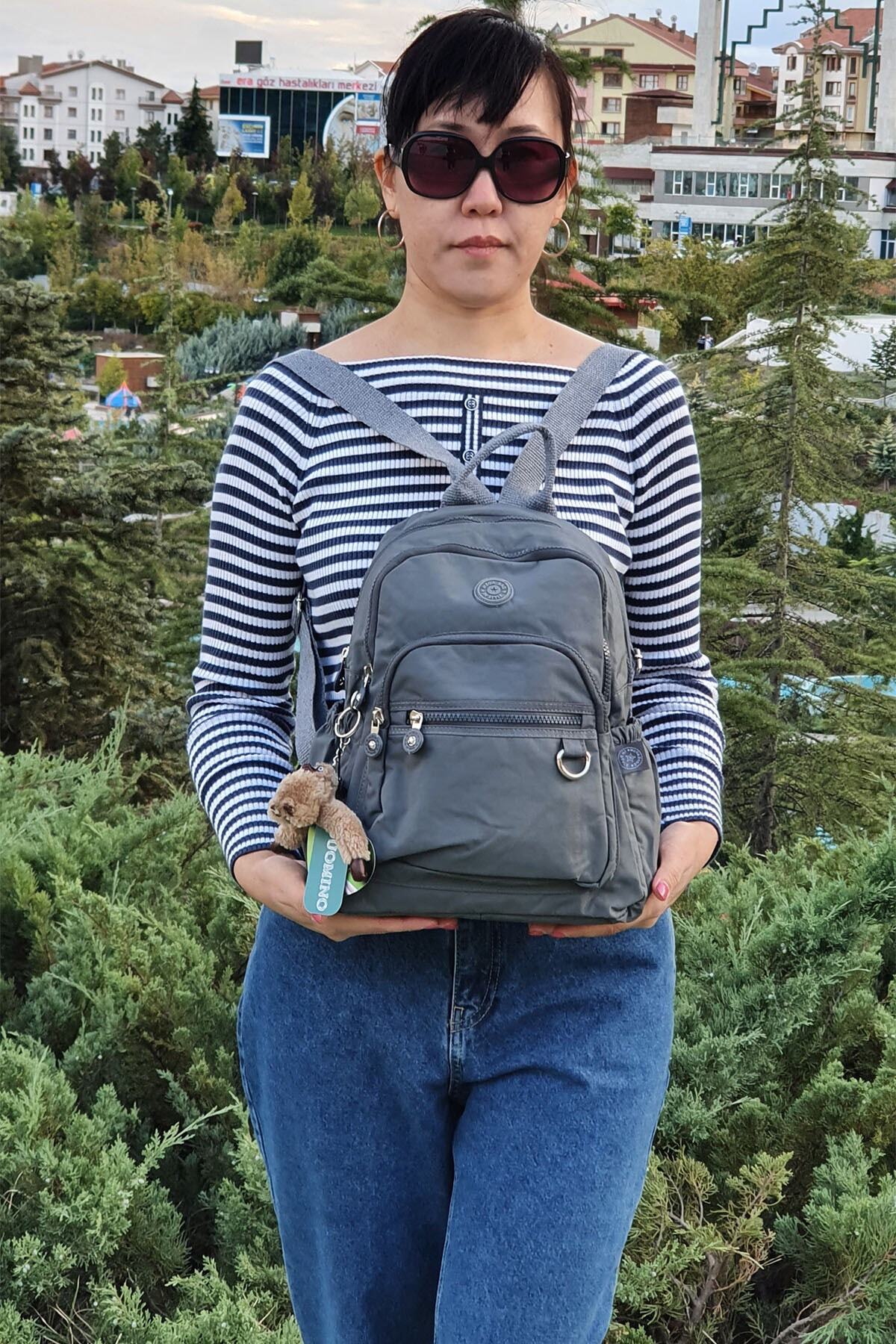 کوله پشتی زنانه خاکستری NEMO GROUP | nemobags252klinkırfcmegastoregroup اورجینال - تصویر 4