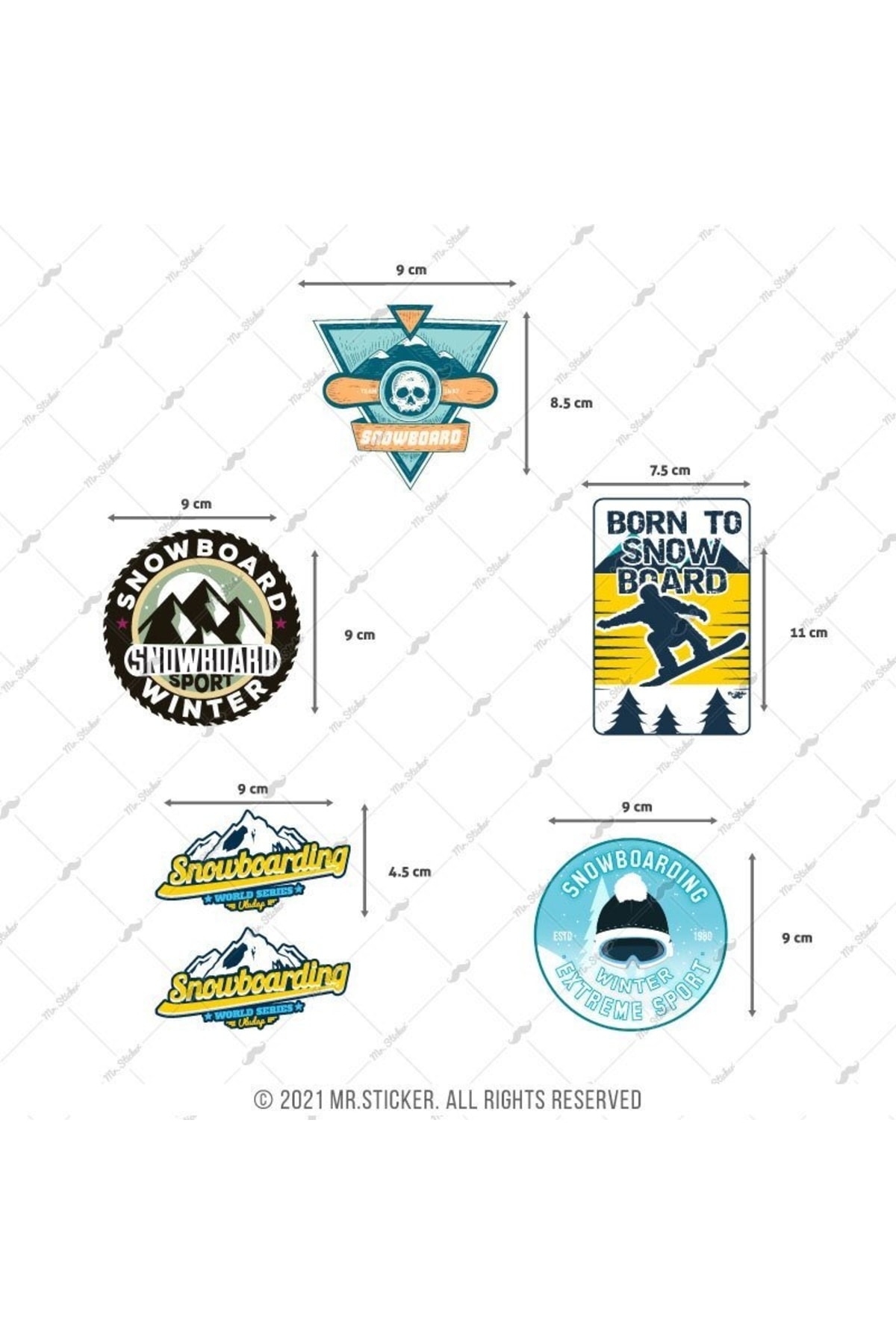 Resim Bay Etiket Hbgbdl5 Snowboard Sticker Seti 5 Parca 
