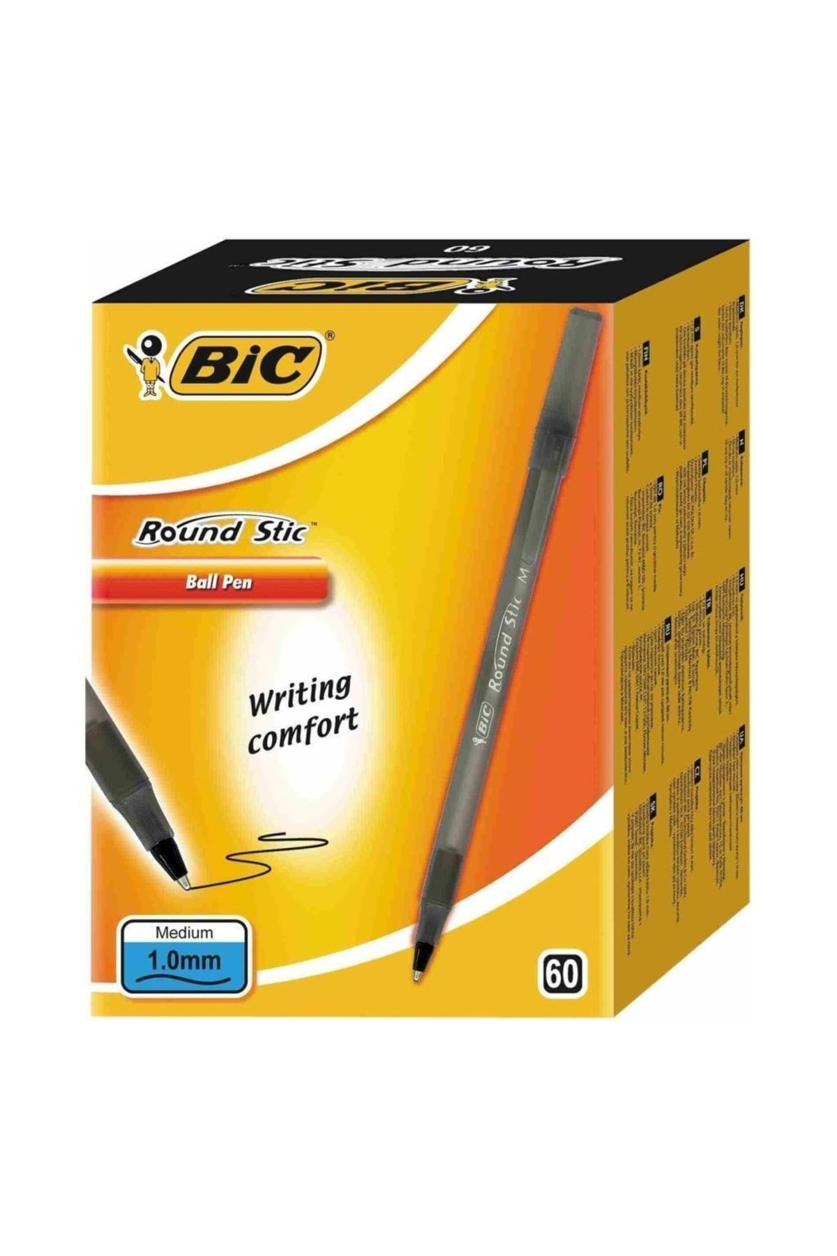Bic Tükenmez Kalem Round Stick 1.0 Mm 60 Lı Siyah 920568 ( 60 Adet )