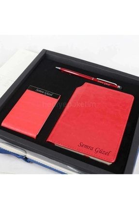 İsme Özel Defter Kalem Kartvizitlik Seti P140455S9213