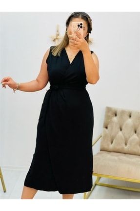Kolsuz Bornoz Elbise Siyah P260