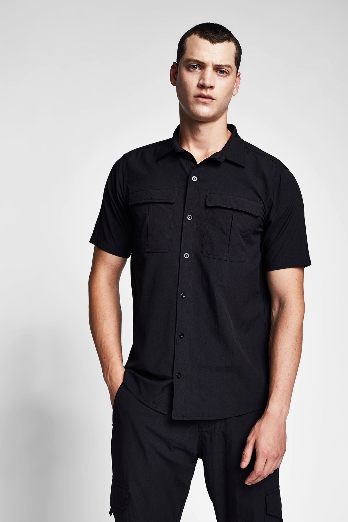Lescon Hemd Schwarz Regular Fit