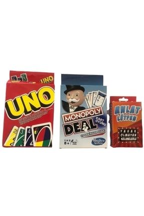 Uno Kart Monopoly Anlat Lütfen 3lü Set UNO-MONOPOLY-ANLATLÜTFEN