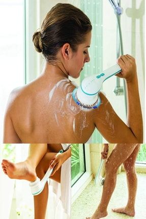 Spa Deneyimini Eve Getiren Vücutta Masaj Etkisi Yapan Kasları Dinlendiren Elektronik Duş Fırça Seti akn0016b