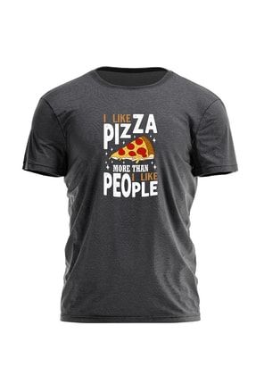 Ibl Like Pizza Baskılı Siyah T-shirt P28872S7239