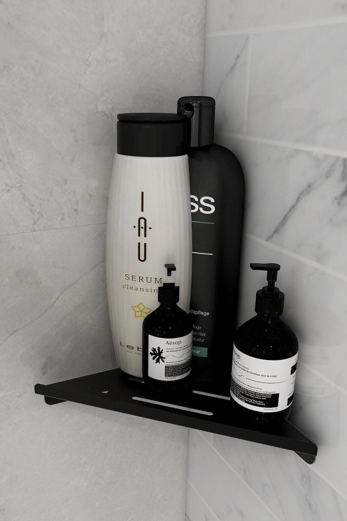 Rosyvien Raft De Duș De Colț Din Metal, Raft Negru Pentru Șampon Pentru Baie, Suport Pentru Organizator De Toaletă De Bucătărie Organizator Elegant De