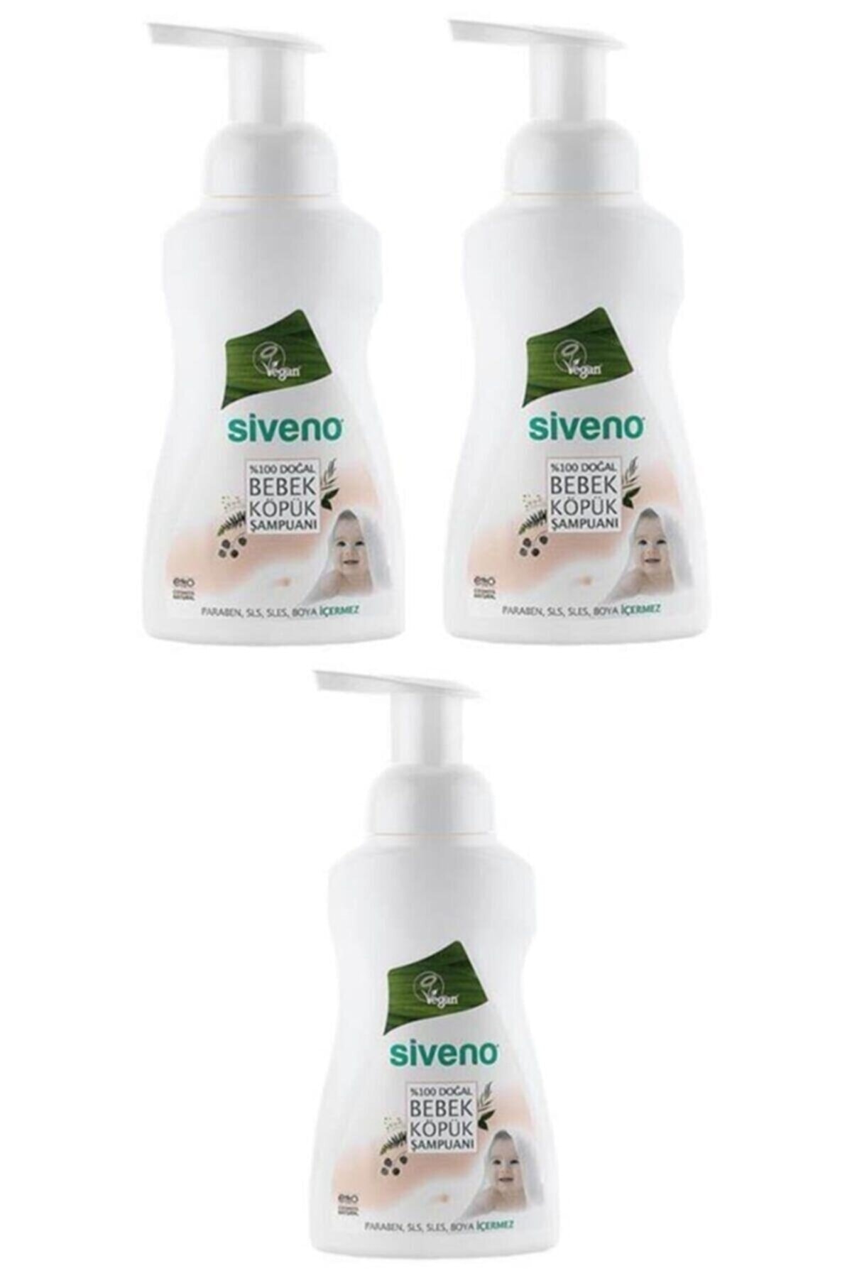 Siveno Doğal 3lü Bebek Köpük Şampuanı 250 ml