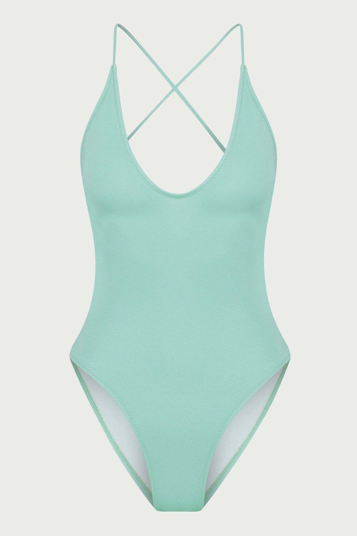 IAMNOTBASIC-Costum de baie Napali verde pentru femei 1