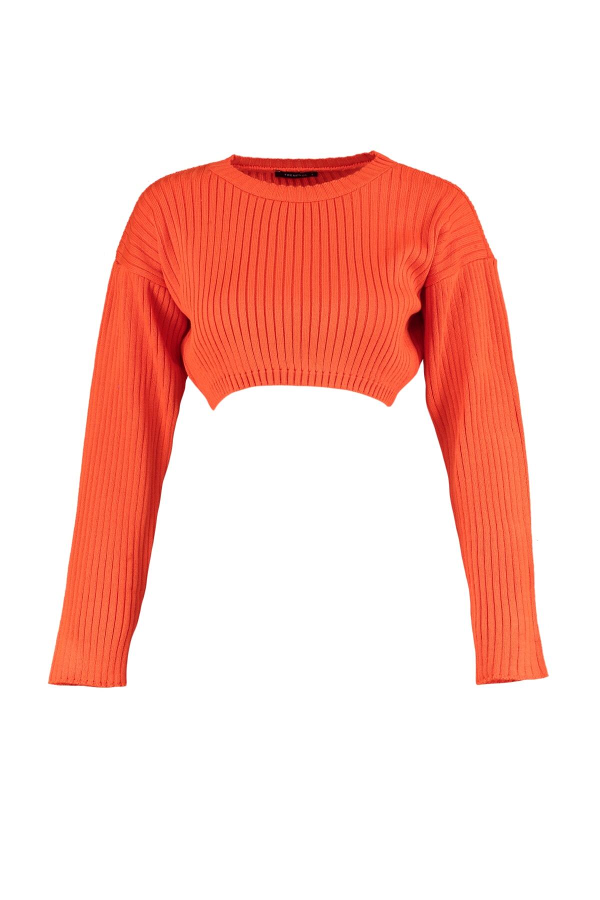 Trendyol Collection-Orange Super Crop Knitwear pulóver TWOAW23KZ01068 6