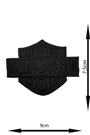 Ütü Ile Yapışan Arma - Patch - Harley Davidson (siyah) Modeli (7,5cm X 9cm) UYA00036