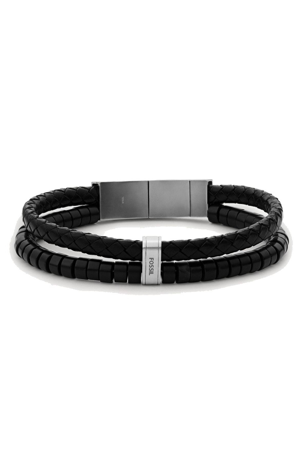 Fossil mens leather shop bracelet