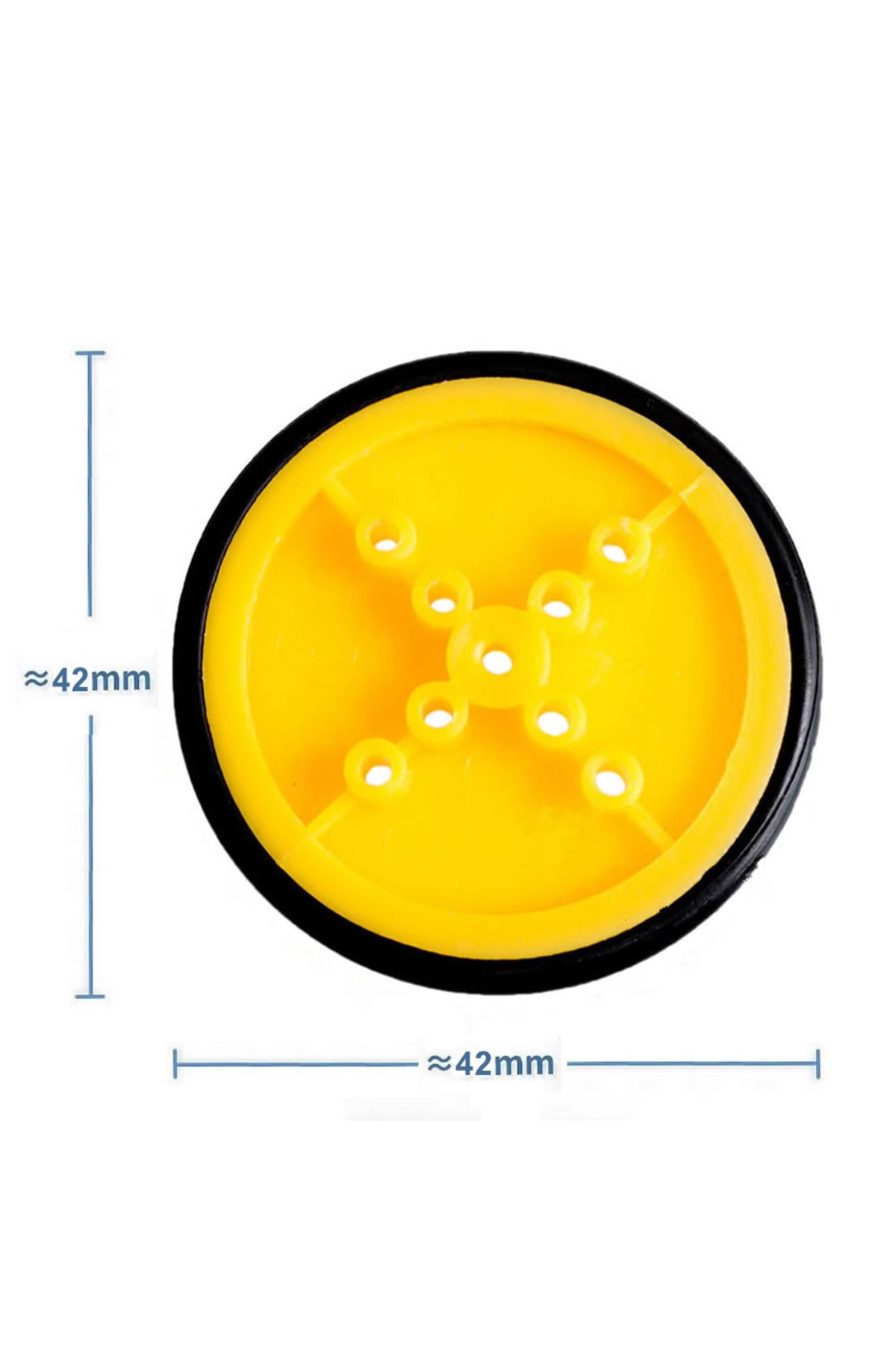 Genel Markalar 42mm Mini Plastik Rubber Tekerlek TT motor ve 3mm Mil Uyumlu