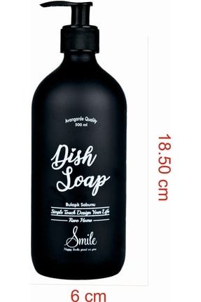 Siyah Mat Cam Bulaşık Deterjanı Şişesi – 500 ml (DİSH SOAP) Dd310 RH310