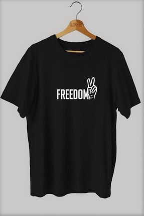 Freedom Baskılı T-shirt Pamuklu SH48bee