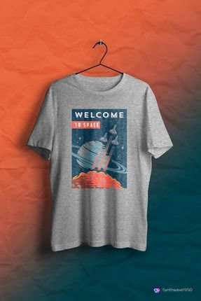 Nasa Retro Welcome To Space Baskılı Unisex Tişört TCO202104314