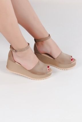 Kadın Vizon Dolgu Topuk Sandalet LN405-VZN