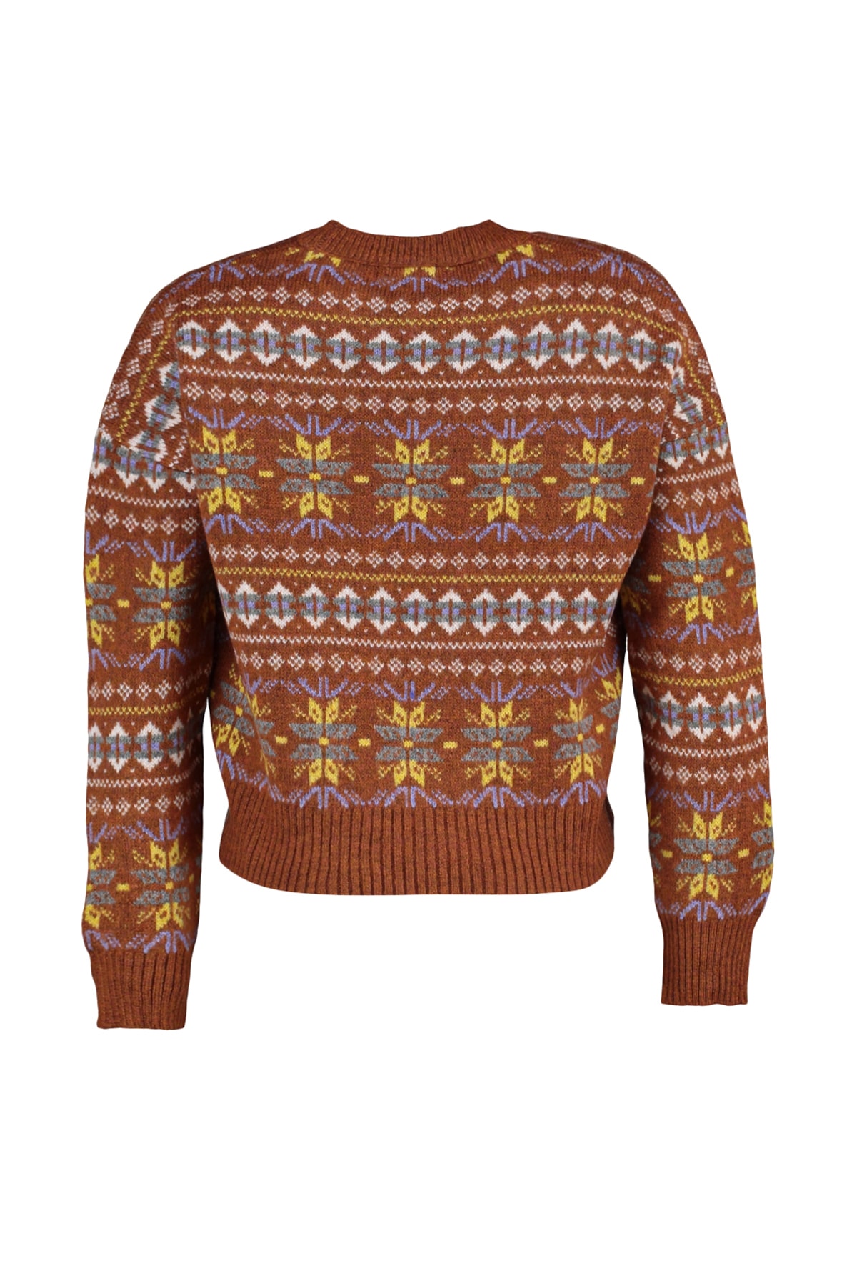 Trendyolmilla  Kahverengi Geniş Kalıp Yumuşak Dokulu Desenli Triko Kazak TWOAW23KZ00211 - Görsel 8