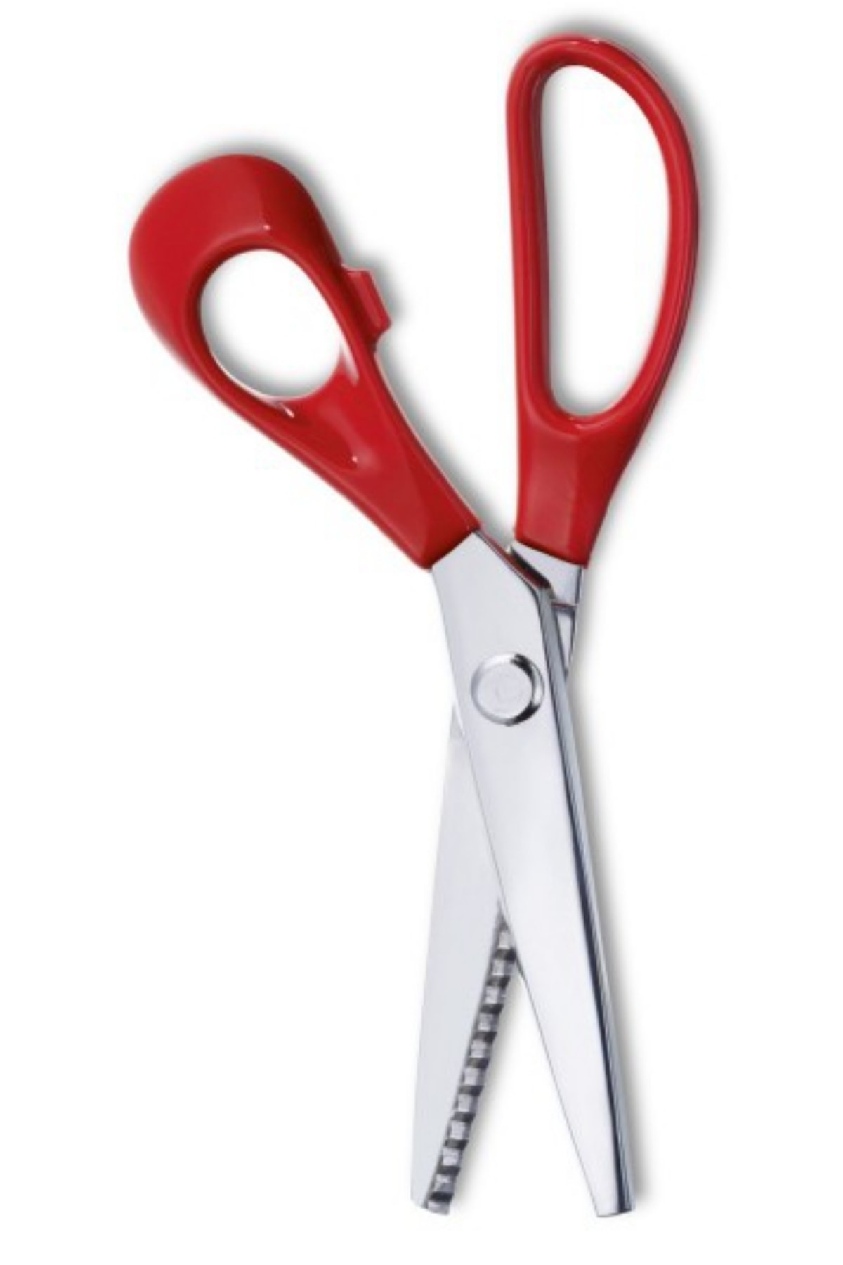 GÜZELYÜZ AVM Zikzaklı Kesim Makası Kırmızı Desenli Tırtıklı Oya Makası Terzi Kumaş