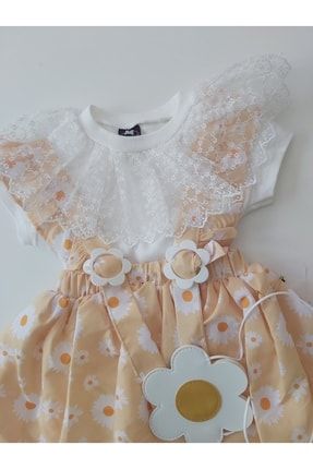 Hera Baby Çantalı Papatyalı Elbise HB157496