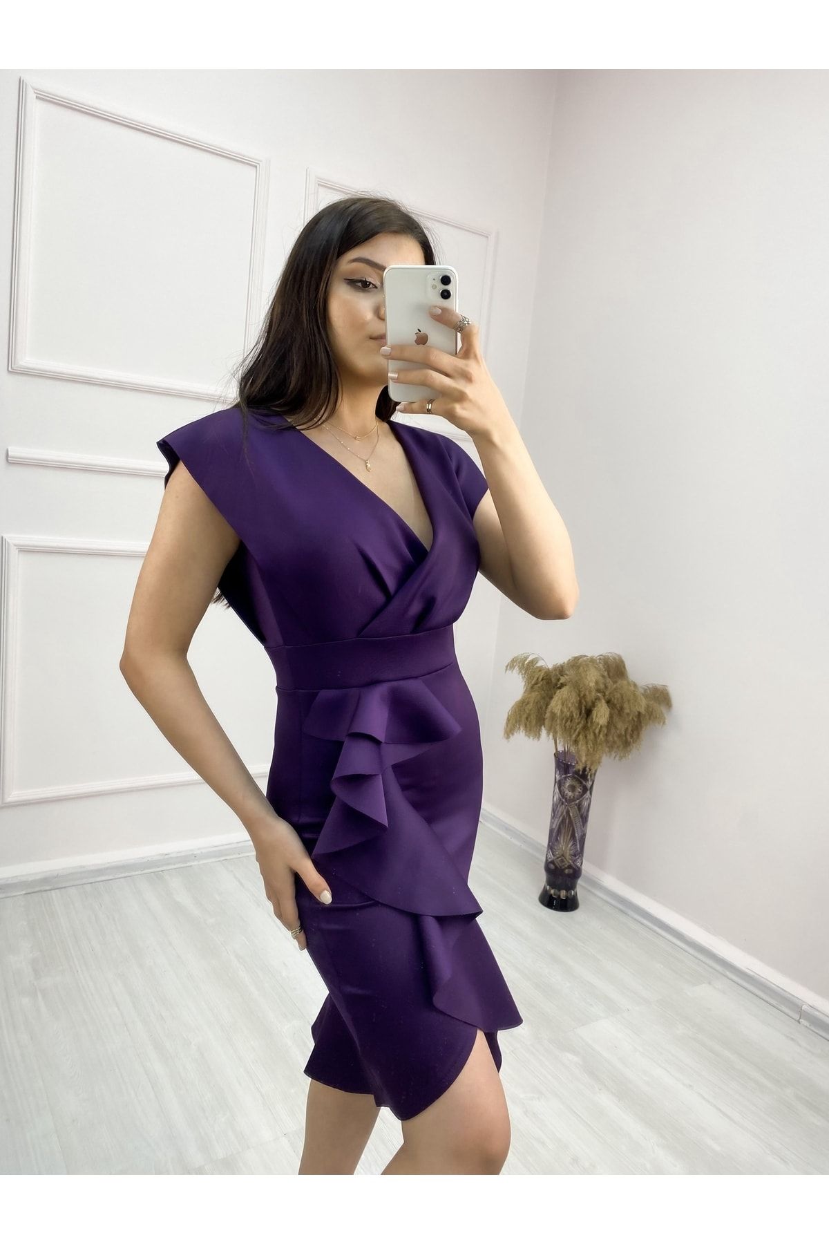 Dark purple shop wrap dress
