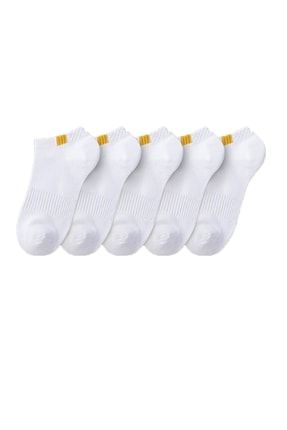 Unisex Yazlık Extra Soft Spor Patik Çorap Seti 5 Çift (sarı Kare) FSH15