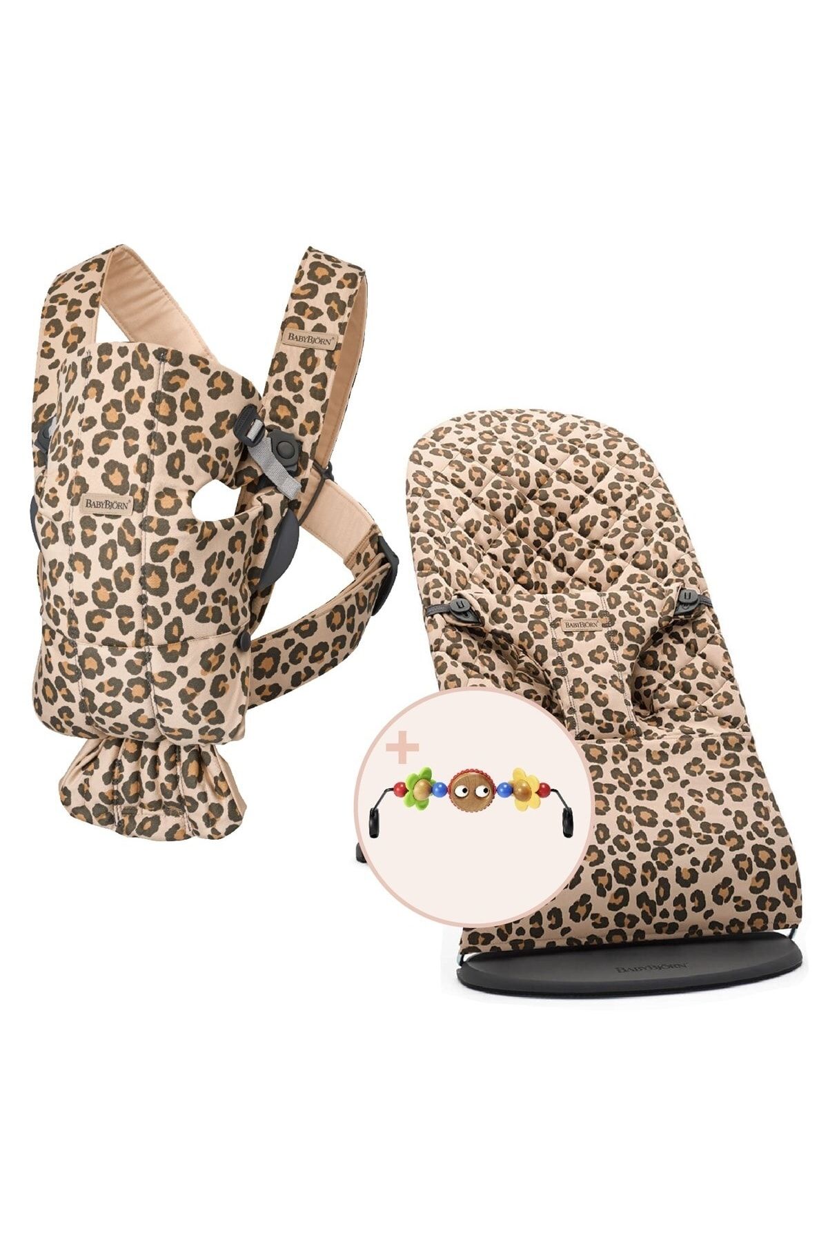 BabyBjörn Babybjorn Bliss Ana Kucağı Cotton Oyuncaklı & Mini Kanguru 3d Cotton / Beige Leopard