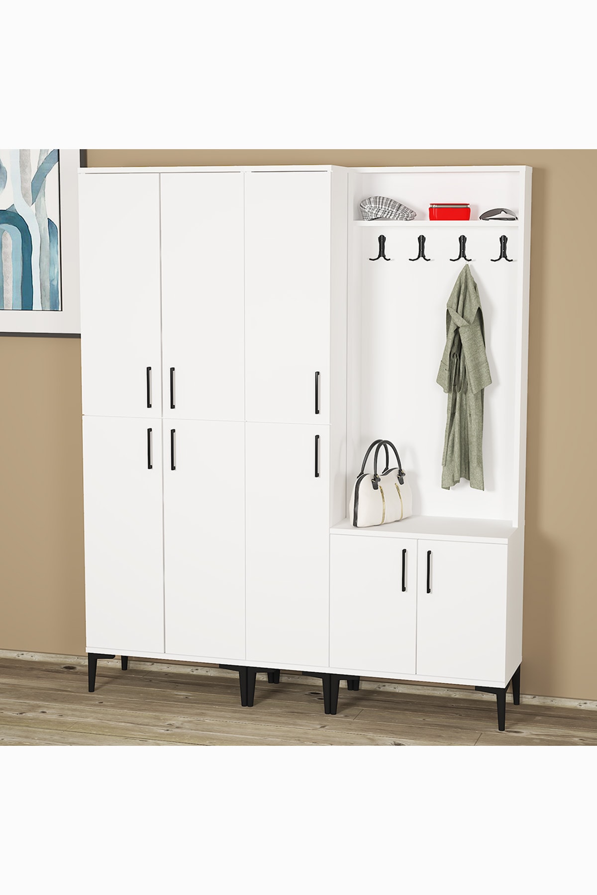 Rose-1-3-4 Coat Rack Cloakroom Shoe Holder