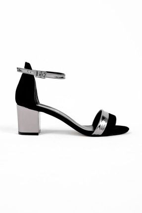 Josef Kadın Topuğu Gümüş Detaylı Topuklu Ayakkabı-s.siyah B1904