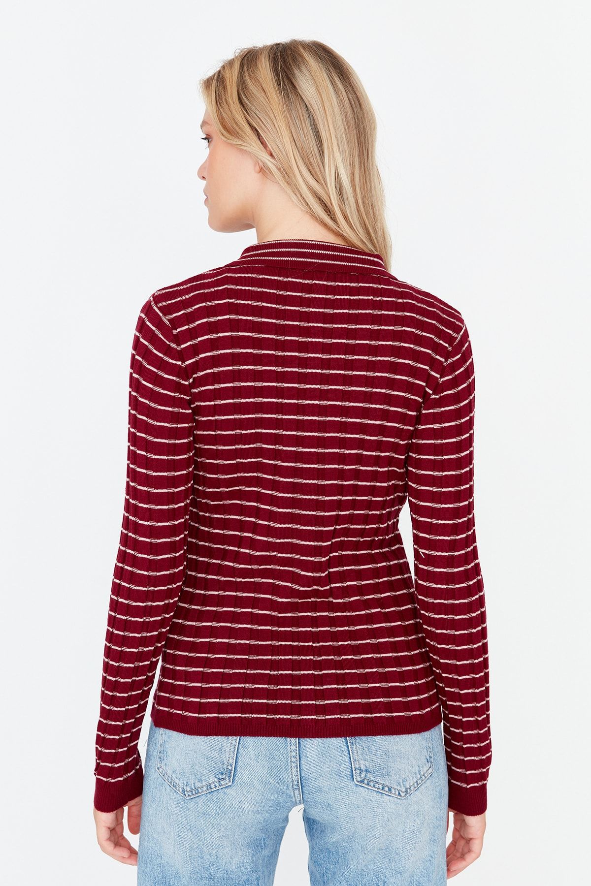 Trendyol Collection Strickjacke Bordeaux Regular Fit UN8367