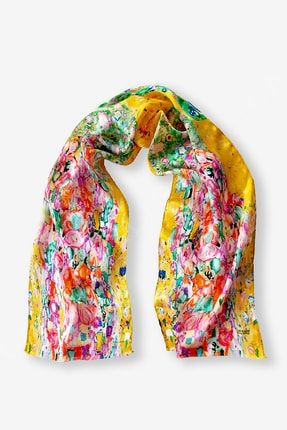 Klimt-eugenia %100 Ipek Fular 26*130cm 'art On Silk' 26x130
