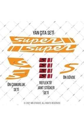 Sts48 Vespa Primavera Sprint Uyumlu Yan Cita Sticker Seti - Mat Turuncu Set Uyumlu TYC00501175613