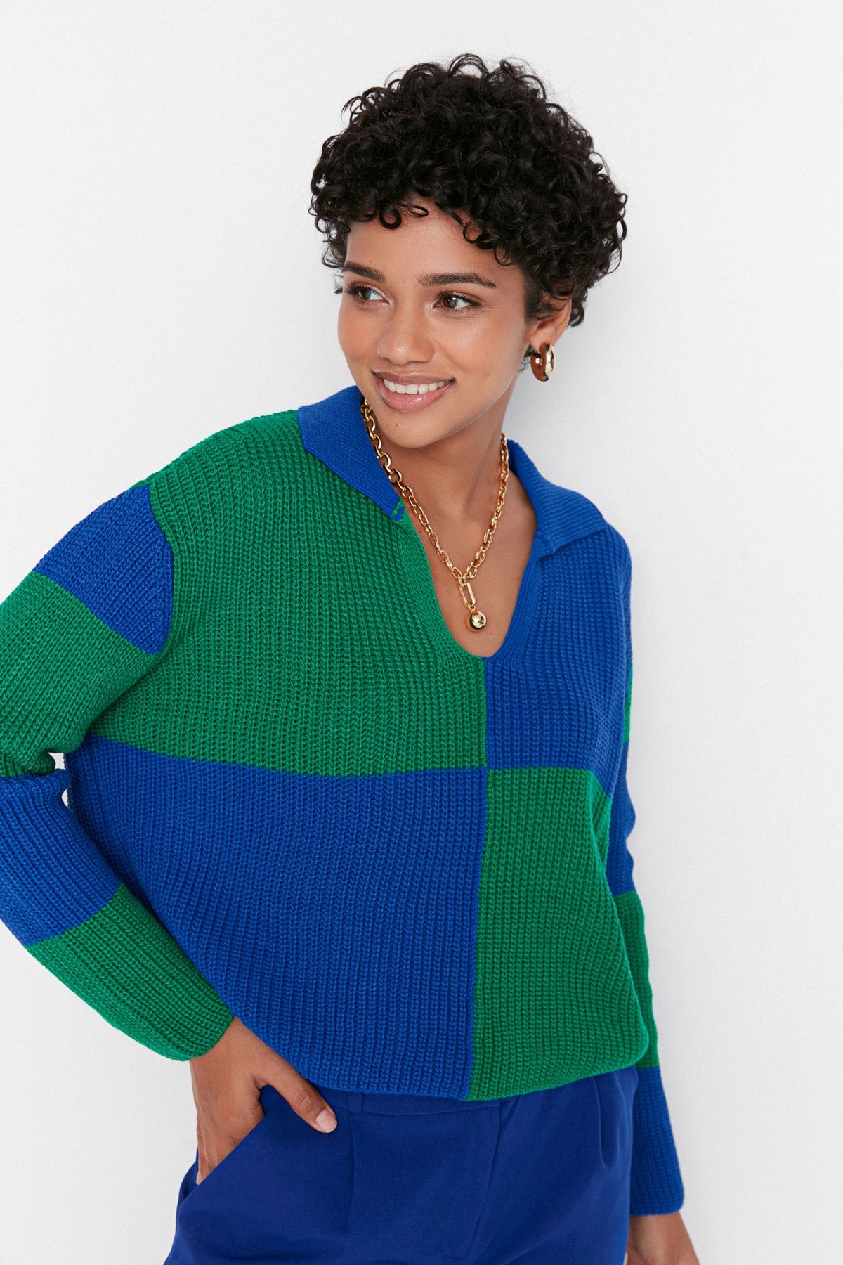 Trendyol Collection Pullover Grün Regular Fit